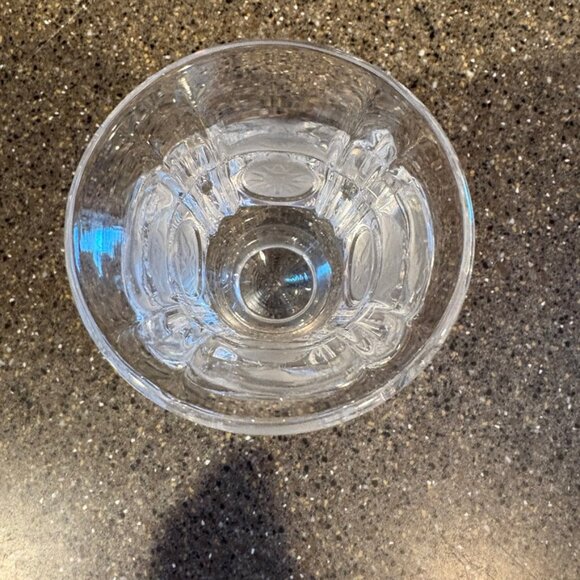 Vtg Fostoria clear coin glass footed toothpick holder, 1960s - Picture 3 of 3